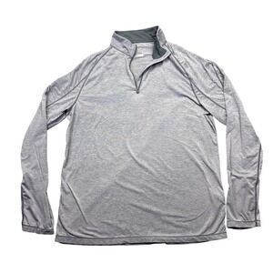 Paradox Merino Blend Quarter Zip Pullover Men L Gray Dri-Release Performance